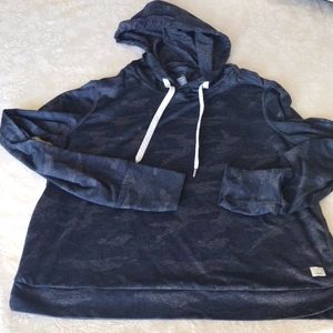Vuori Women's Dark Navy Heather Hoodie with White Drawstrings